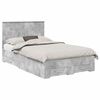 vidaXL Bed Frame Concrete Grey 135 x 190 cm Engineered Wood