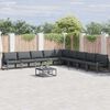 vidaXL Garden Sofa Set with Cushion 10 pcs Black Steel
