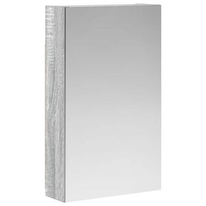 vidaXL Bathroom Mirror Cabinet with Door Grey Sonoma 30 x 10.5 x 50 cm
