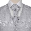 vidaXL Mens Weddingvest Set Silver 56 Polyester