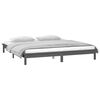 vidaXL LED Bed Frame without Mattress Grey 140x190 cm Solid Wood