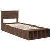 vidaXL Bed Frame with Shelf Brown Oak 100 x 200 cm Engineered Wood