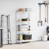 vidaXL 4-Layer Storage Shelf Silver Steel&Engineered Wood
