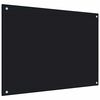 vidaXL Kitchen Backsplash Black 80x60 cm Tempered Glass