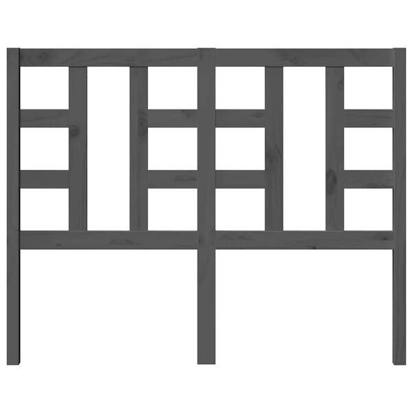 vidaXL Bed Headboard Grey 126x4x100 cm Solid Wood Pine