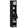 vidaXL Bookcase with Drawer Black Oak 30 x 42.4 x 185.2 cm