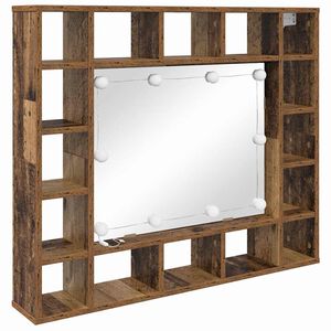vidaXL Mirror Cabinet Old wood 91 x 15 x 76.5 cm Engineered Wood
