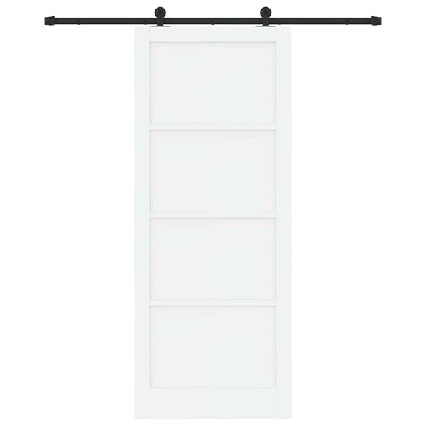 vidaXL Sliding Door White and Black 93 x 232 cm Solid Pine Wood