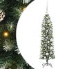 vidaXL Artificial Slim Christmas Tree Green and White 120 cm