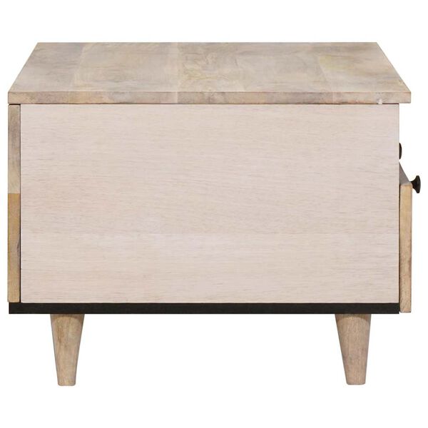 vidaXL Coffee Table with Shelf White 80 x 54 x 40 cm Solid Acacia wood