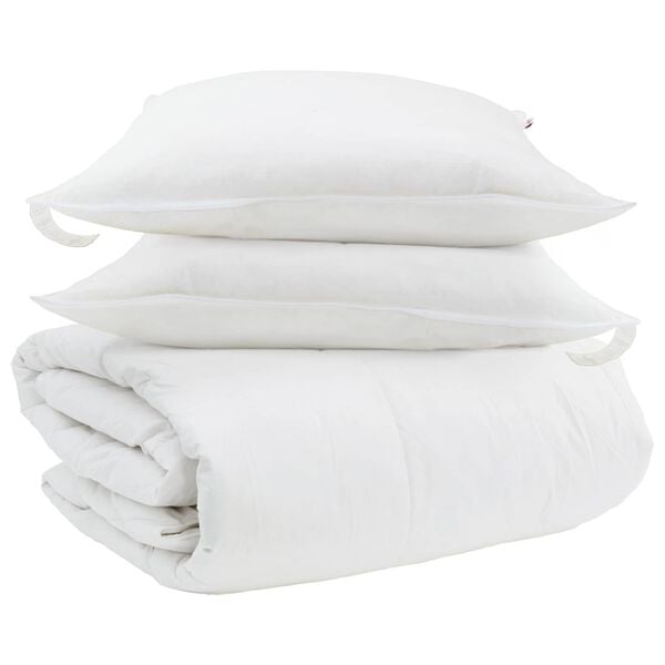 vidaXL Duvet Set with Pillow 3 pcs White Down Feather