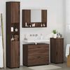 vidaXL Bathroom Furniture Set with Drawer with Shelf 4 pcs Brown Oak
