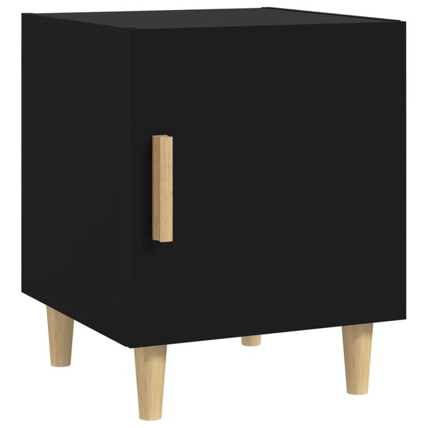 vidaXL Bedside Cabinets 2 pcs Black Engineered Wood