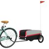 vidaXL Bike Trailer Black and Red 30 kg Iron