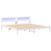 vidaXL Bed Frame with Headboard White 180 x 200 cm Solid Pine Wood