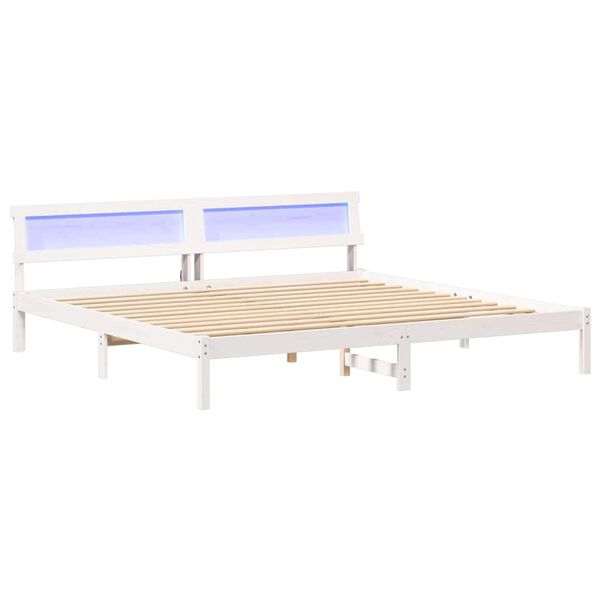 vidaXL Bed Frame with Headboard White 180 x 200 cm Solid Pine Wood