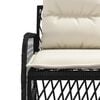 vidaXL 2 Piece Garden Sofa Set with Cushions Black Poly Rattan