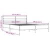 vidaXL Bed Frame without Mattress Black 150x200 cm King Size