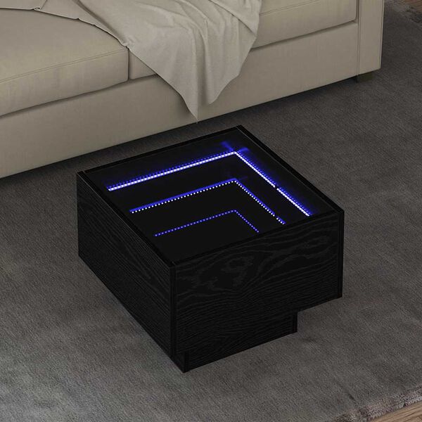 vidaXL Coffee Table Black oak 40 x 40 x 30 cm Engineered wood