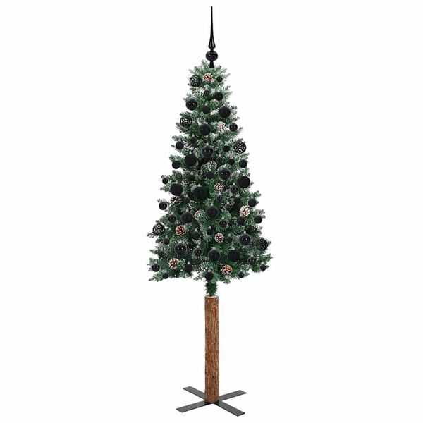 vidaXL Slim Christmas Tree with 300 LEDs Green and White 180 cm