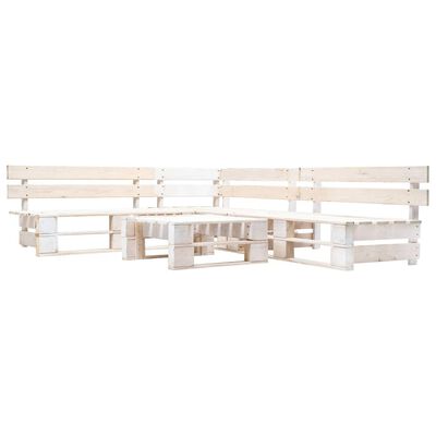 vidaXL 4 Piece Garden Pallet Lounge Set Wood White