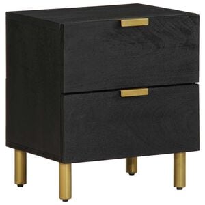 vidaXL Bedside Cabinet Black 40x33x46 cm Solid Wood Mango