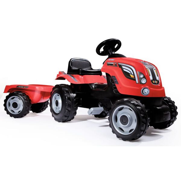 Smoby Kids Ride-on Tractor with Truck Farmer XL Red