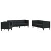 vidaXL Living Room Couch 3 pcs Black 194 x 74.5 x 70.5 cm Faux Leather