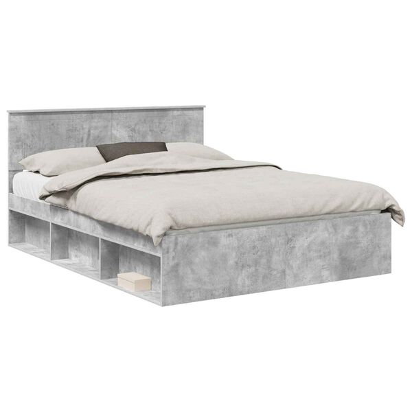 vidaXL Bed Frame Concerte Grey 150 x 200 cm Solid Pine Wood