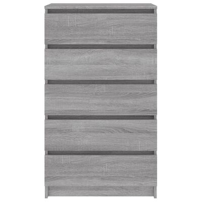 vidaXL Drawer Cabinet Grey Sonoma 60x36x103 cm Engineered Wood