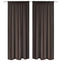 2 pcs Brown Slot-Headed Blackout Curtains 135 x 245 cm