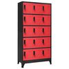 vidaXL Locker Cabinet | Anthracite and Red | Steel | Large | Locks