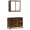 vidaXL 2 Piece Bathroom Furniture Set Smoked Oak Engineered Wood