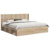 vidaXL Bed Frame with Storage and Headboard Sonoma Oak 200 x 200 cm