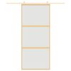 vidaXL Sliding Door Gold 90x205 cm Frosted ESG Glass and Aluminium