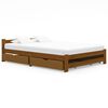 vidaXL Bed Frame without Mattress Honey Brown Solid Wood 160x200 cm (322009+2x321987)