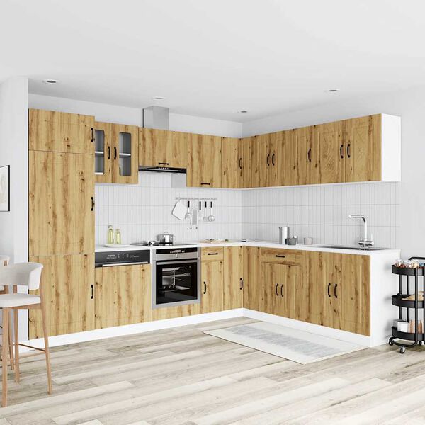 vidaXL 14 Piece Kitchen Cabinet Set Kalmar Artisan Oak Engineered Wood