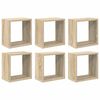 vidaXL Wall Cube Shelves 6 pcs Sonoma Oak 26x15x26 cm