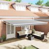 vidaXL Retractable Awning Anthracite and White 5x3 m Fabric&Aluminium