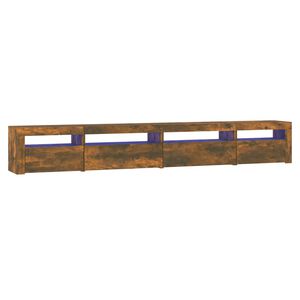 vidaXL TV Cabinet with LED Lights Smoked Oak 270x35x40 cm
