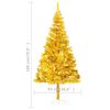 vidaXL Artificial Pre-lit Christmas Tree with Ball Set Gold 180 cm PET