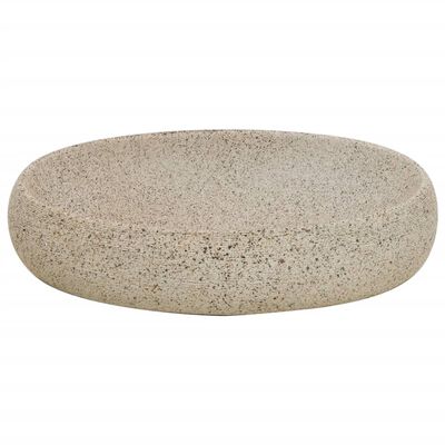 vidaXL Countertop Basin Sand Oval 59x40x15 cm Ceramic
