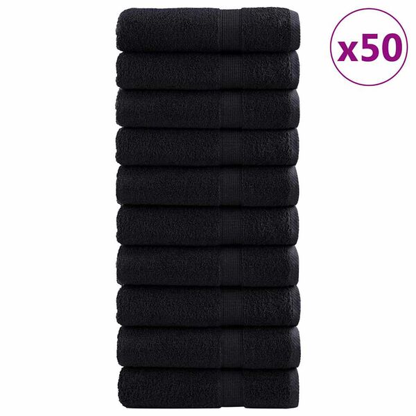 vidaXL Guest Towel SOLUND 50 pcs Black 50 x 100 cm 550 gsm