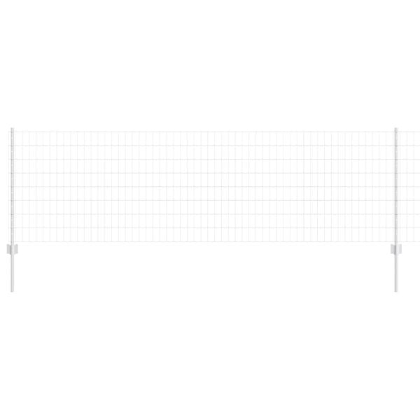 vidaXL Fence with Post Silver 0.8 x 10 m Steel