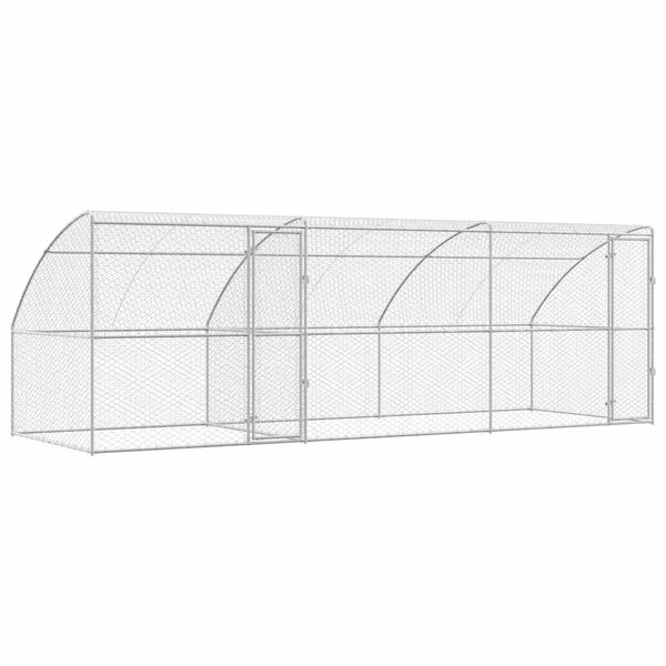 vidaXL Dog Kennel 3 pcs Silver 6 x 2 x 2 m Galvanised steel