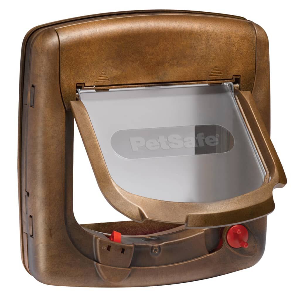 PetSafe Magnetic 4 Way Cat Flap Deluxe 420 Brown vidaXL