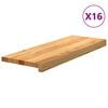 vidaXL Stair Treads 16 pcs Light Brown 70x25x2 cm Solid Wood Oak