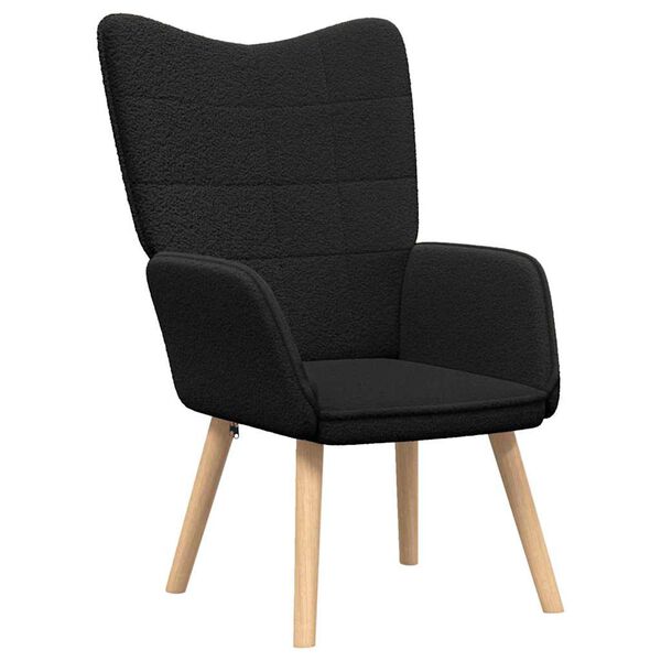 vidaXL Armchair Black 62 x 67 x 95.5 cm Sherpa Fabric