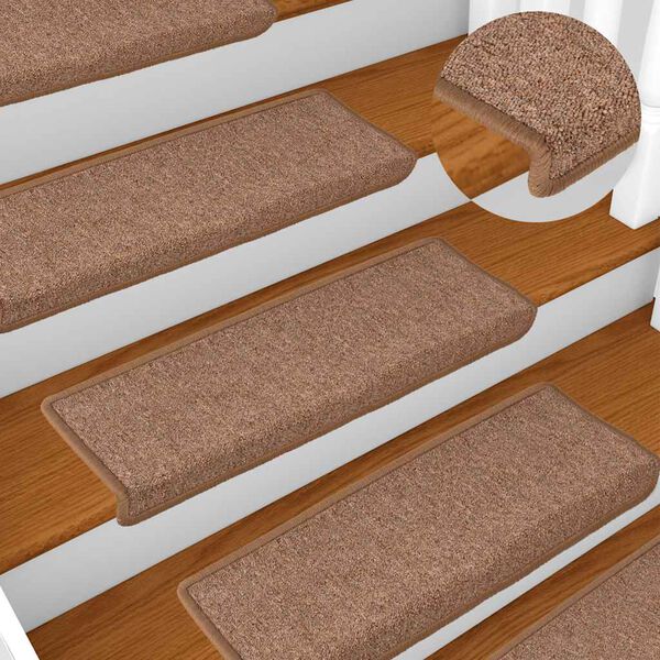 vidaXL Stair Mats 30 pcs 65x21x4 cm Brown Rectangular Edge