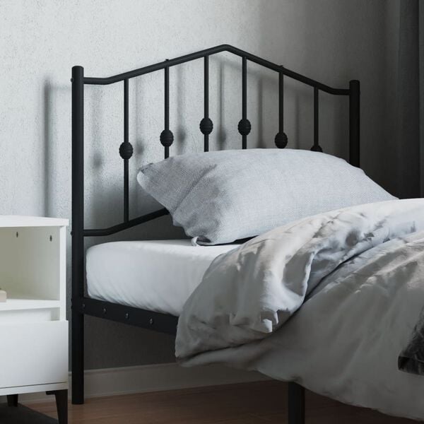 vidaXL Metal Replace Headboard Black 90 cm